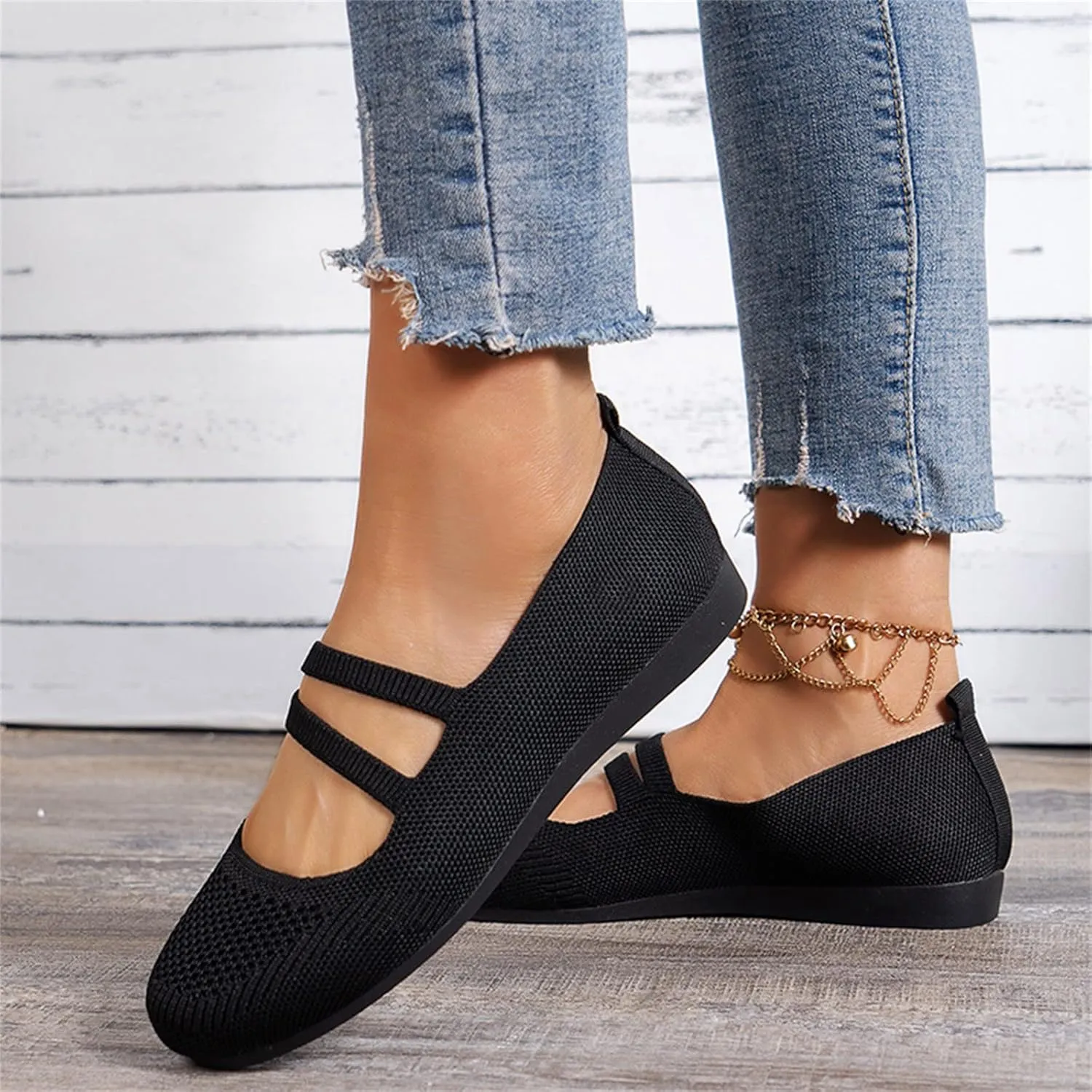 AMDBEL Flats Shoes Women Dressy Comfortable Women's Leather Slip On Loafers Casual Round Toe Moccasins Wild Driving Boat Flat