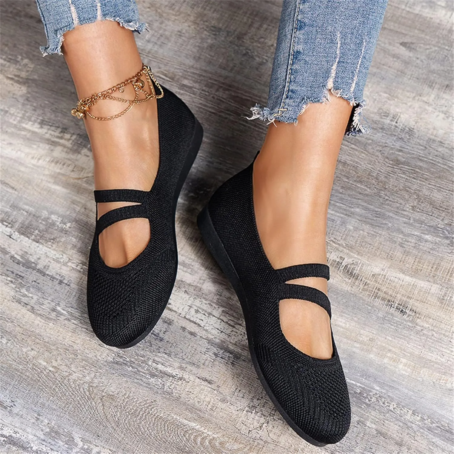 AMDBEL Flats Shoes Women Dressy Comfortable Women's Leather Slip On Loafers Casual Round Toe Moccasins Wild Driving Boat Flat