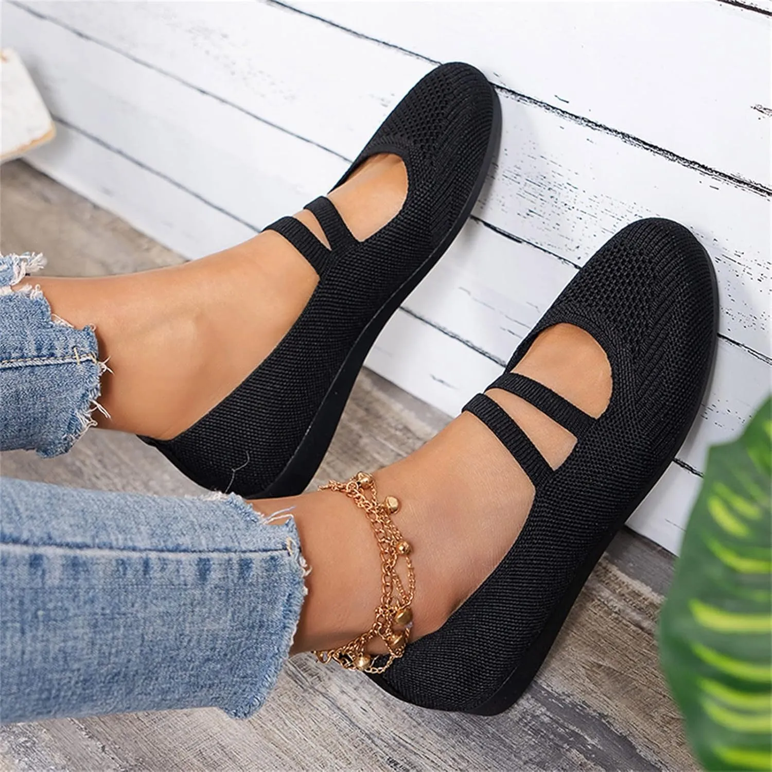 AMDBEL Flats Shoes Women Dressy Comfortable Women's Leather Slip On Loafers Casual Round Toe Moccasins Wild Driving Boat Flat