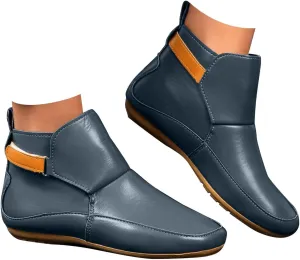 Ankle Boots for Women, Womens Cowboy Boots Arch Support Booties Vintage Leather Damping Shoes Flat Heel Booties