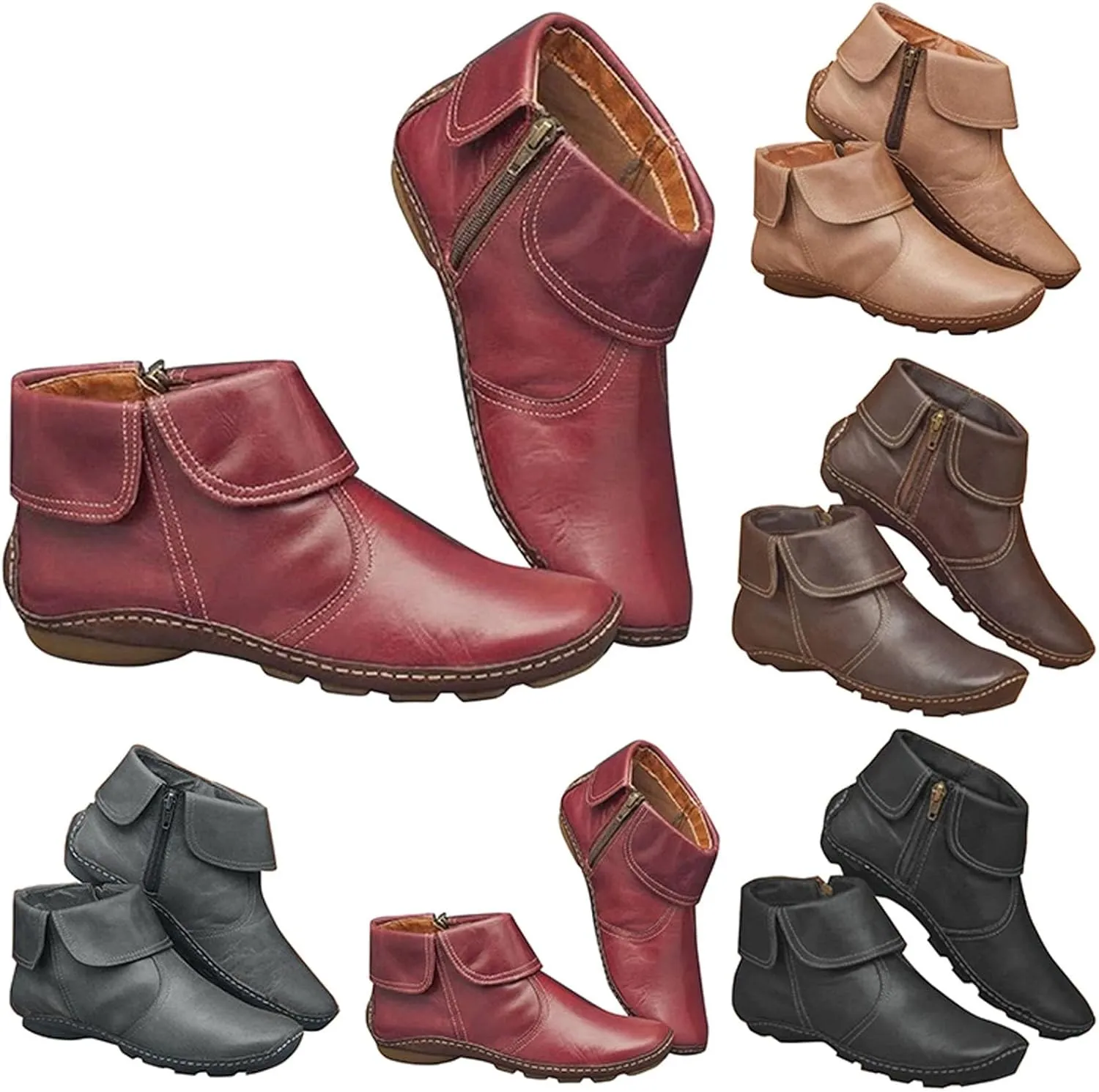 Ankle Boots Women Comfy Boots for Women Ankle Booties Leather Lady's Boots Vintage Leather Ankle Boots Womens Business Casual Shoes Women Ankle Boots Black Suede Ankle Boots for Women