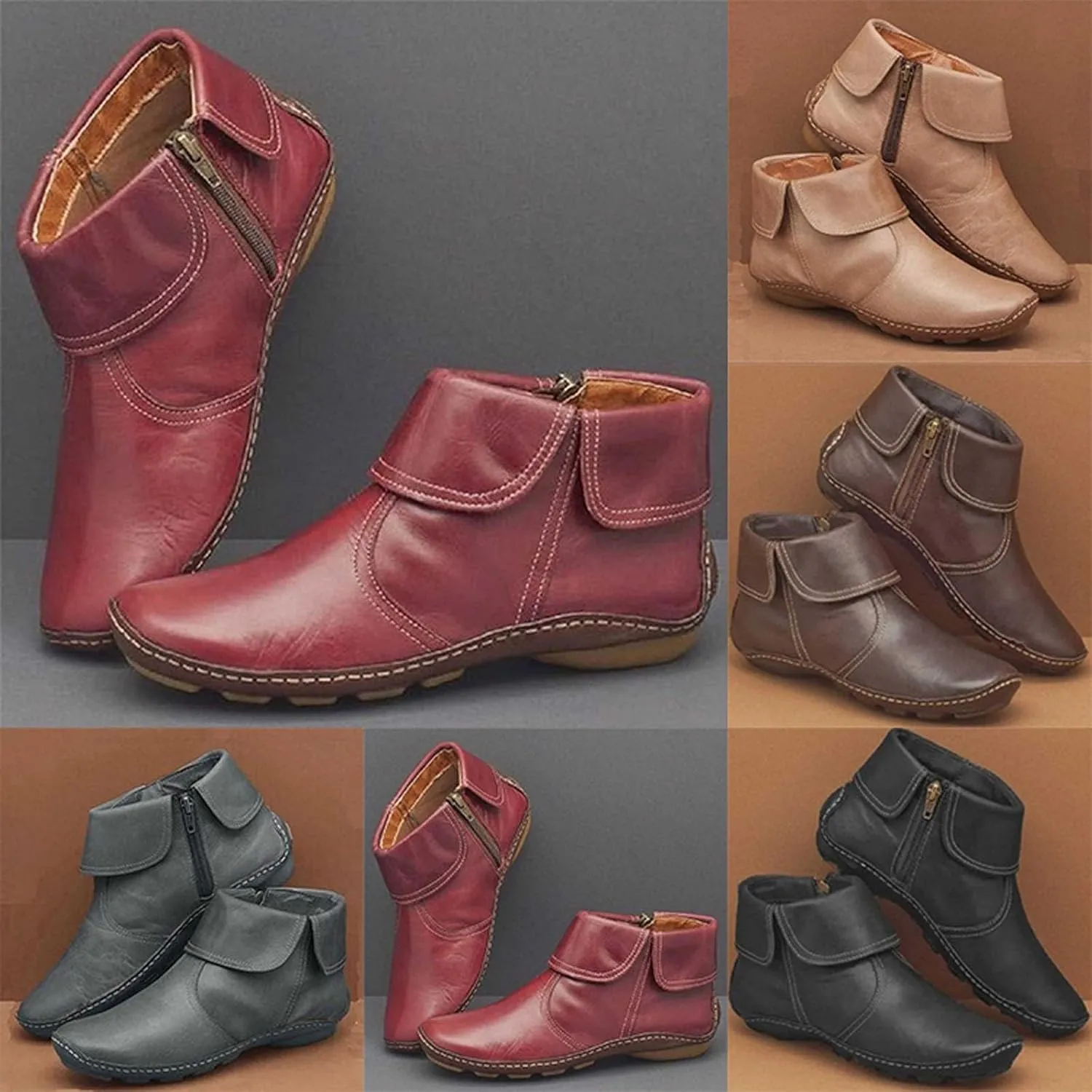 Ankle Boots Women Comfy Boots for Women Ankle Booties Leather Lady's Boots Vintage Leather Ankle Boots Womens Business Casual Shoes Women Ankle Boots Black Suede Ankle Boots for Women