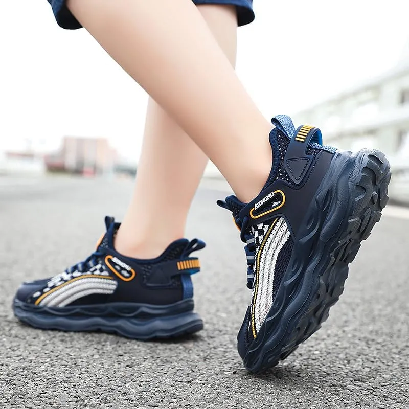 Axcone Kid's Sneakers Boys Girls Outdoor Non-Slip Cushioning Athletic Shoes Casual Soft Soled Breathable Basketball Shoes Running Shoes