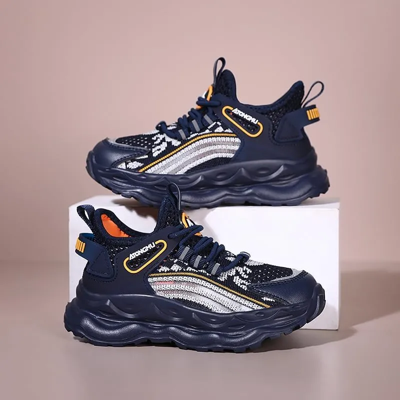Axcone Kid's Sneakers Boys Girls Outdoor Non-Slip Cushioning Athletic Shoes Casual Soft Soled Breathable Basketball Shoes Running Shoes