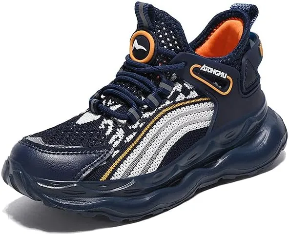Axcone Kid's Sneakers Boys Girls Outdoor Non-Slip Cushioning Athletic Shoes Casual Soft Soled Breathable Basketball Shoes Running Shoes