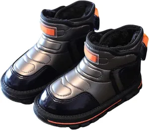 Baby Infant Boys Open Toe Loafers Snow Booties Leather Non Slip Ski Shoes Ankle Fashion Sport Boots Winter Warm Casual