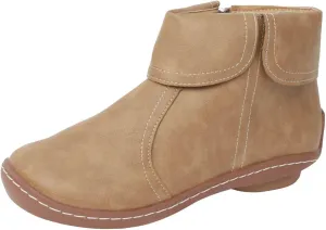 Cathalem Ankle Boots for Women No Heel,2024 New Arch Support Booties Zip-up Vintage Leather Damping Shoes Flat Heel Booties