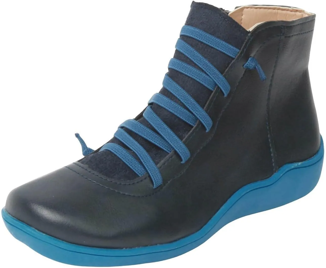 Cathalem Ankle Boots for Women Premium Orthopedic Boots Arch Support Leather Comfortable Side Zip Wedge Booties