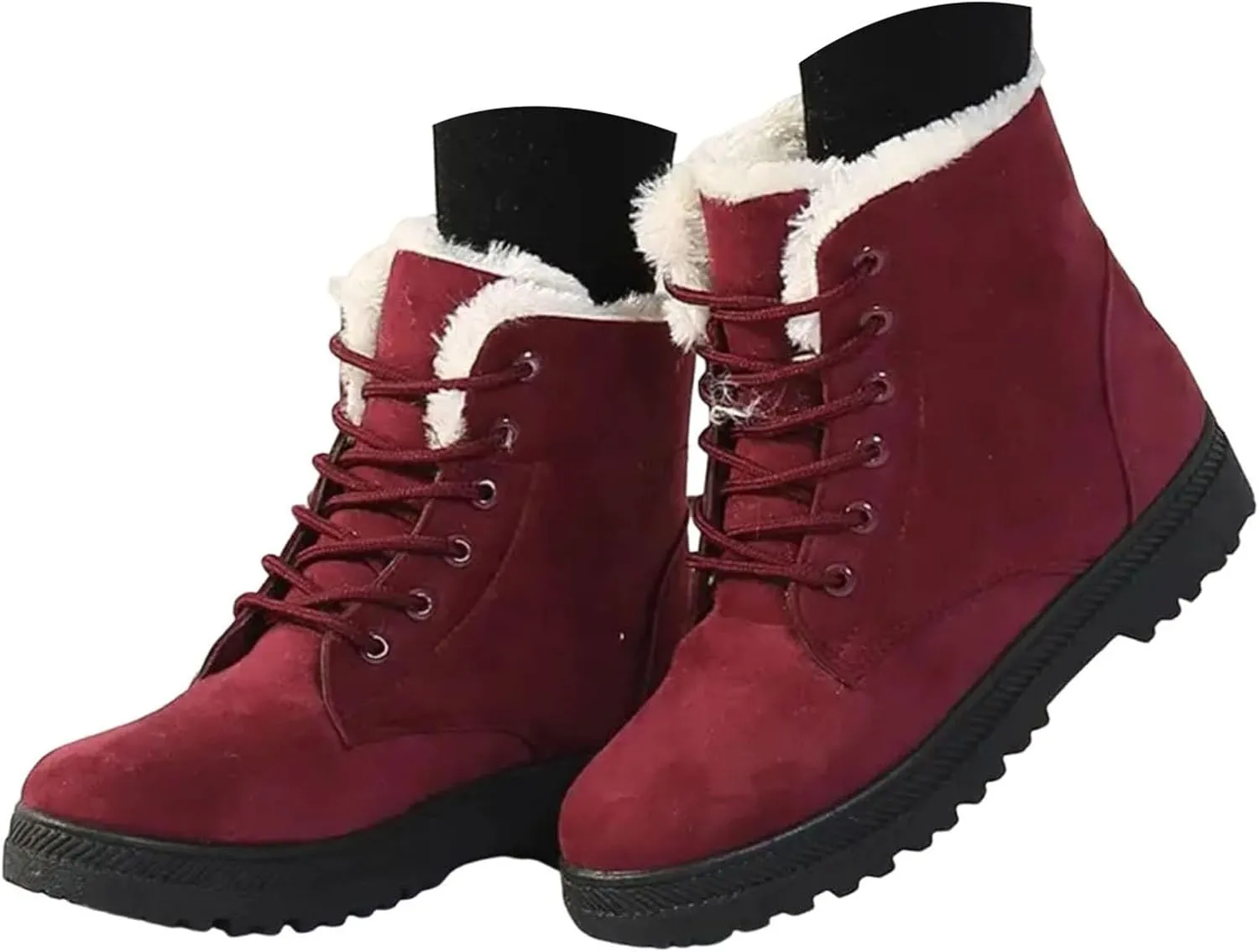 Cathalem Snow Boots for Women Lining Classic Water Resistant Anti-Slip Warm Winter Booties Slip On Short Ankle Boots