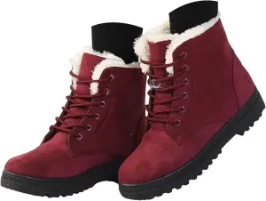 Cathalem Snow Boots for Women Lining Classic Water Resistant Anti-Slip Warm Winter Booties Slip On Short Ankle Boots