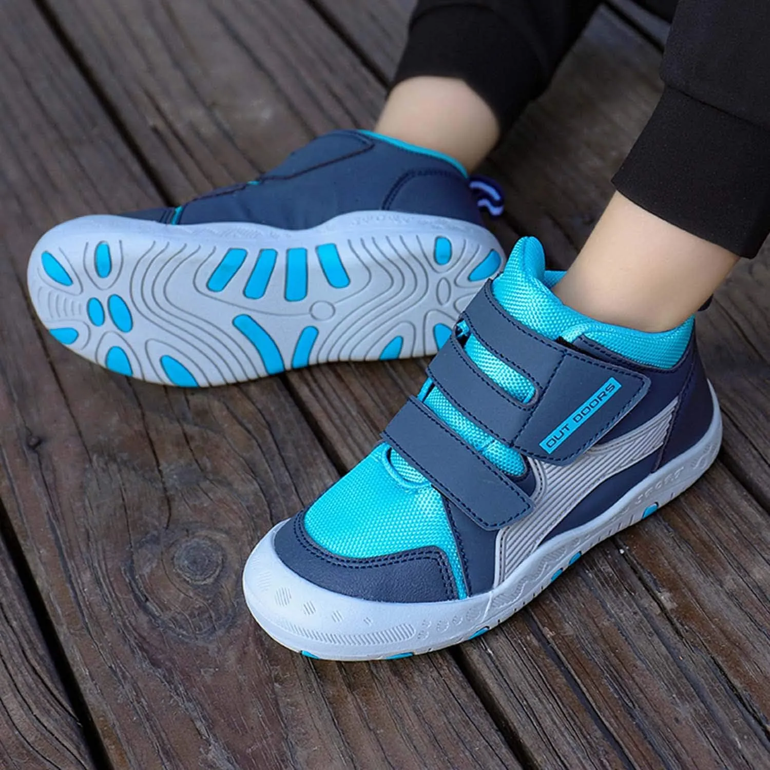 CERYTHRINA Kids Hiking Ankle Shoes Water Resistant Anti Collision Boots Athletic Outdoor Sneakers