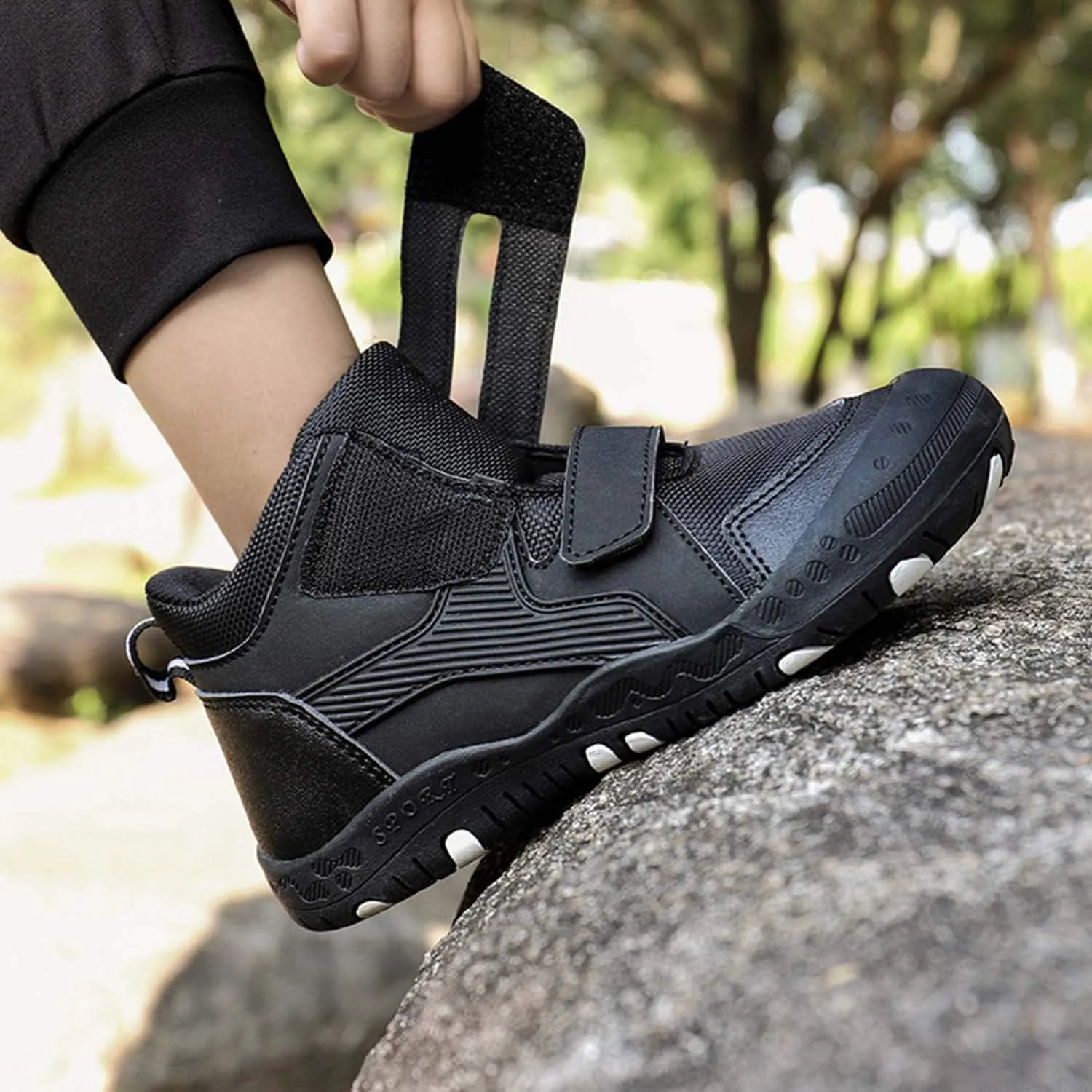 CERYTHRINA Kids Hiking Ankle Shoes Water Resistant Anti Collision Boots Athletic Outdoor Sneakers