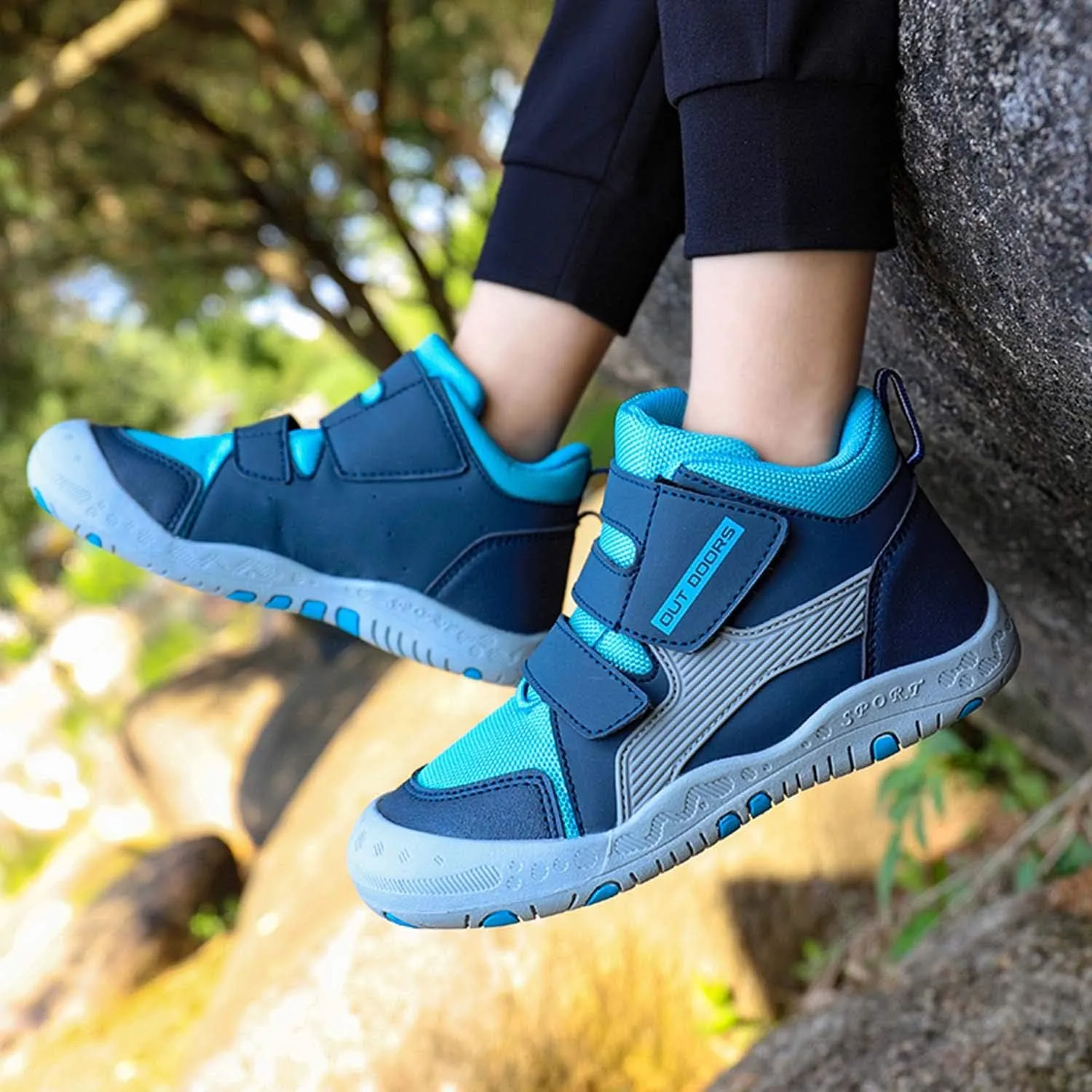 CERYTHRINA Kids Hiking Ankle Shoes Water Resistant Anti Collision Boots Athletic Outdoor Sneakers