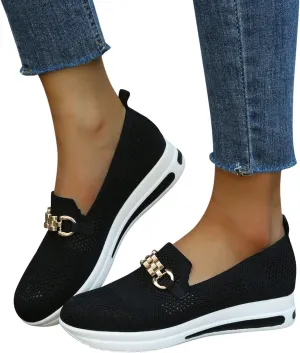 Eduavar Sneakers for Women Trendy, Sneakers for Women Walking Shoes Slip On Shoes Wedge Platform Sneakers Workout Gym Shoes
