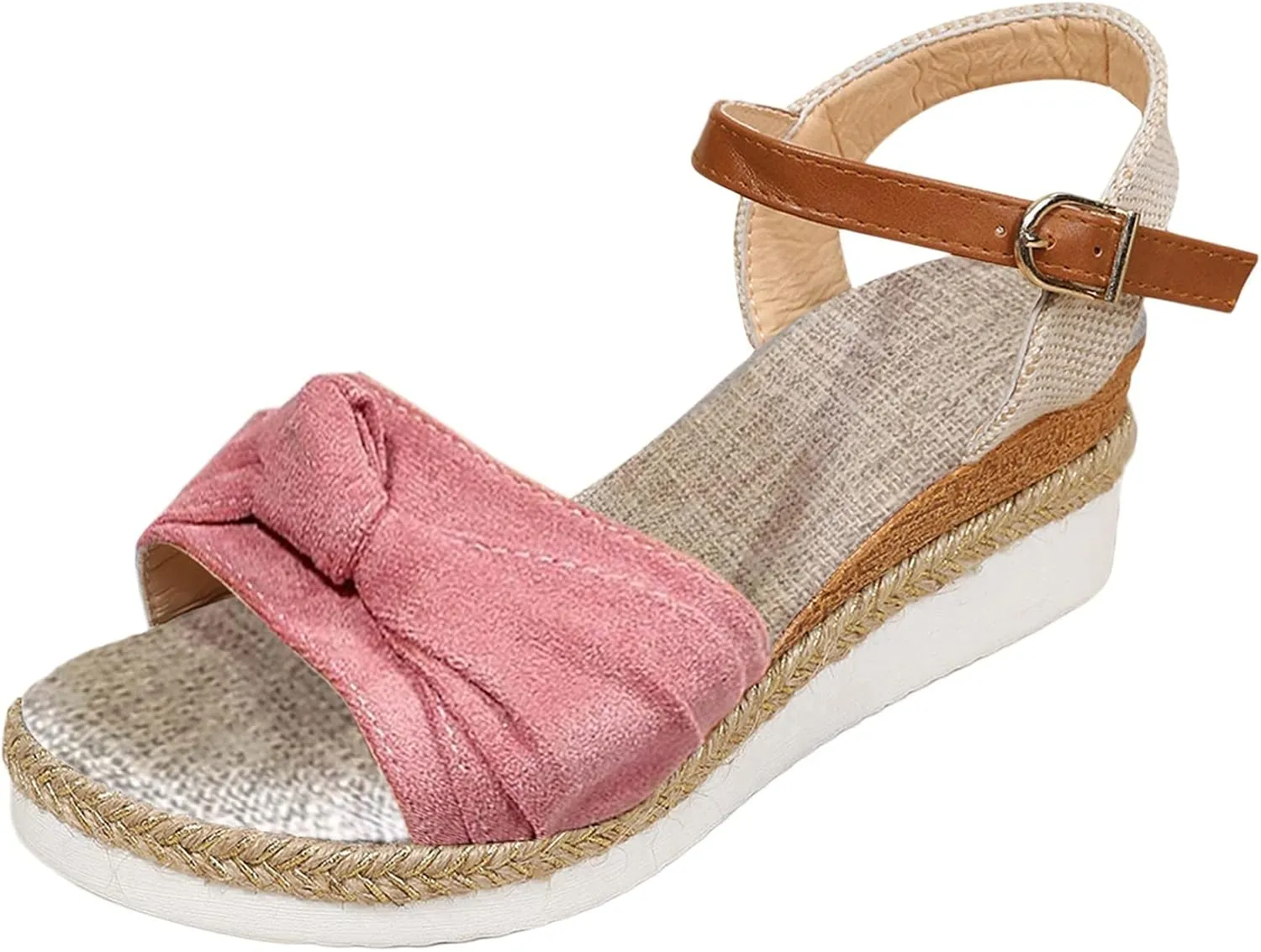 Eduavar Wedge Sandals for Women Summer Dressy Open Toe Ankle Strap Platform Sandals Dress Shoes Comfortable Outdoor Shoes