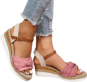 Eduavar Wedge Sandals for Women Summer Dressy Open Toe Ankle Strap Platform Sandals Dress Shoes Comfortable Outdoor Shoes