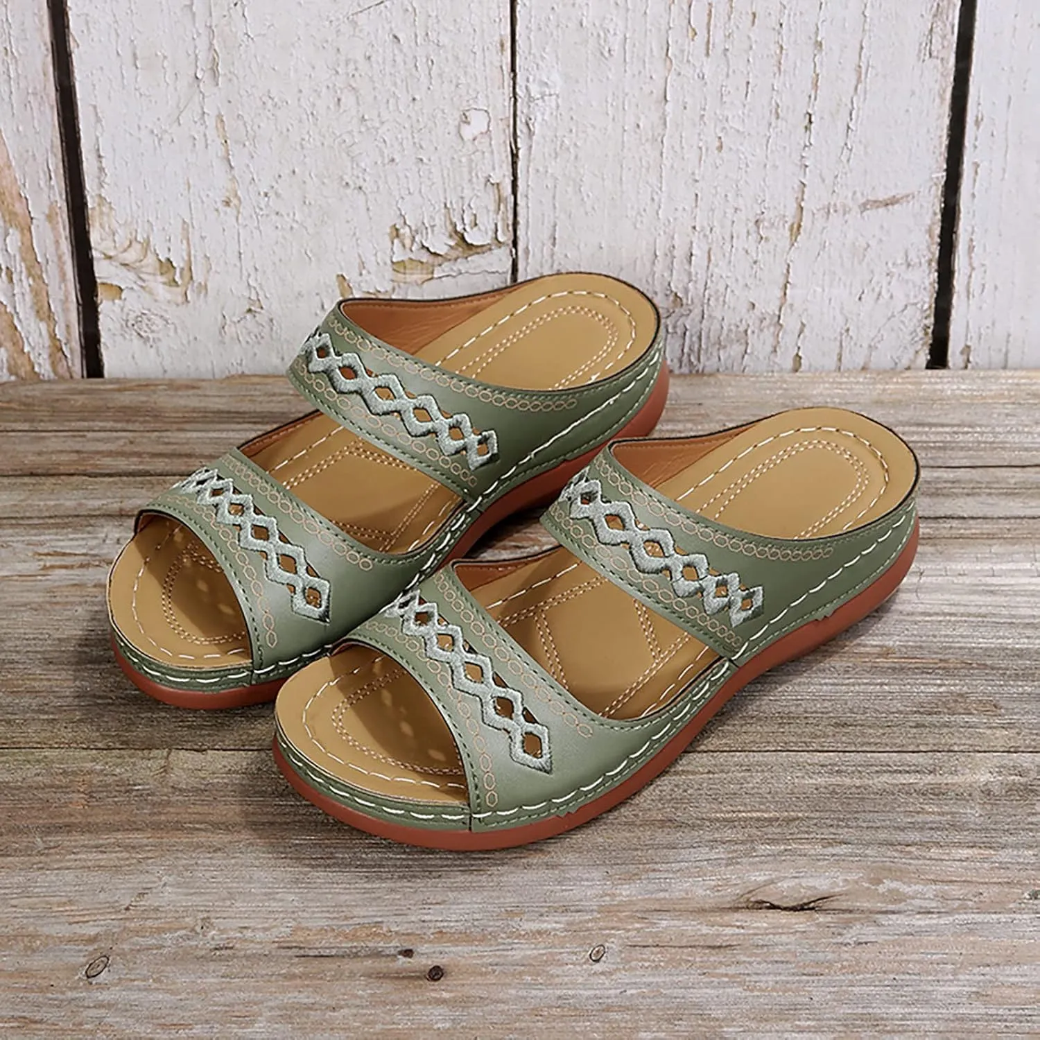 Eduavar Womens Platform Sandals,Summer Sandals Comfortable Beach Travel Sandals Stylish Slip On Sandals Open Toe Sandals