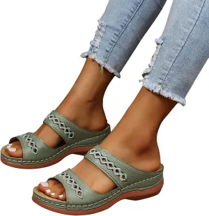 Eduavar Womens Platform Sandals,Summer Sandals Comfortable Beach Travel Sandals Stylish Slip On Sandals Open Toe Sandals