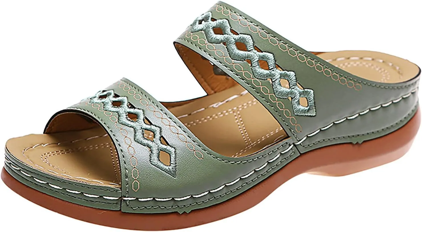 Eduavar Womens Platform Sandals,Summer Sandals Comfortable Beach Travel Sandals Stylish Slip On Sandals Open Toe Sandals