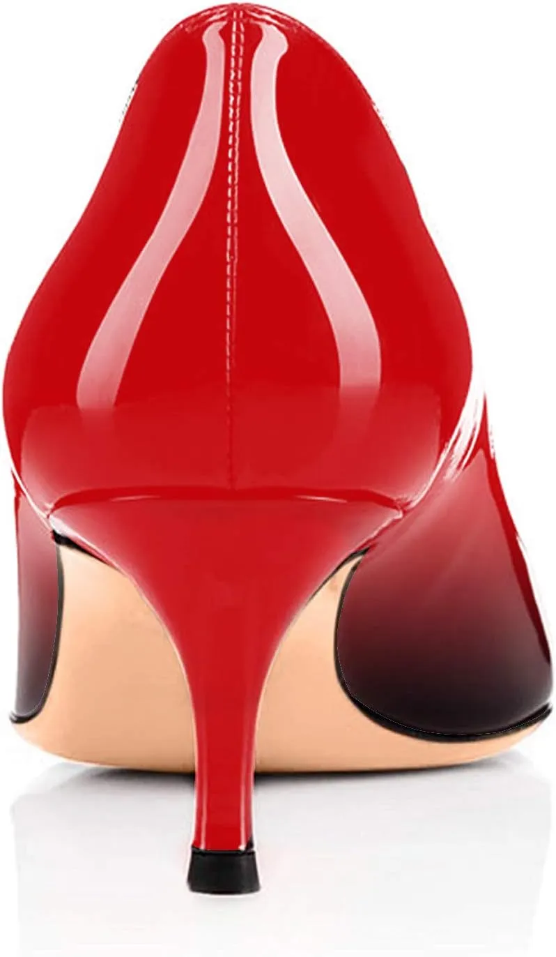 Eldof Women Kitten Heels Pumps | Pointed Toe Stiletto | 6.5cm Classic Court Shoes