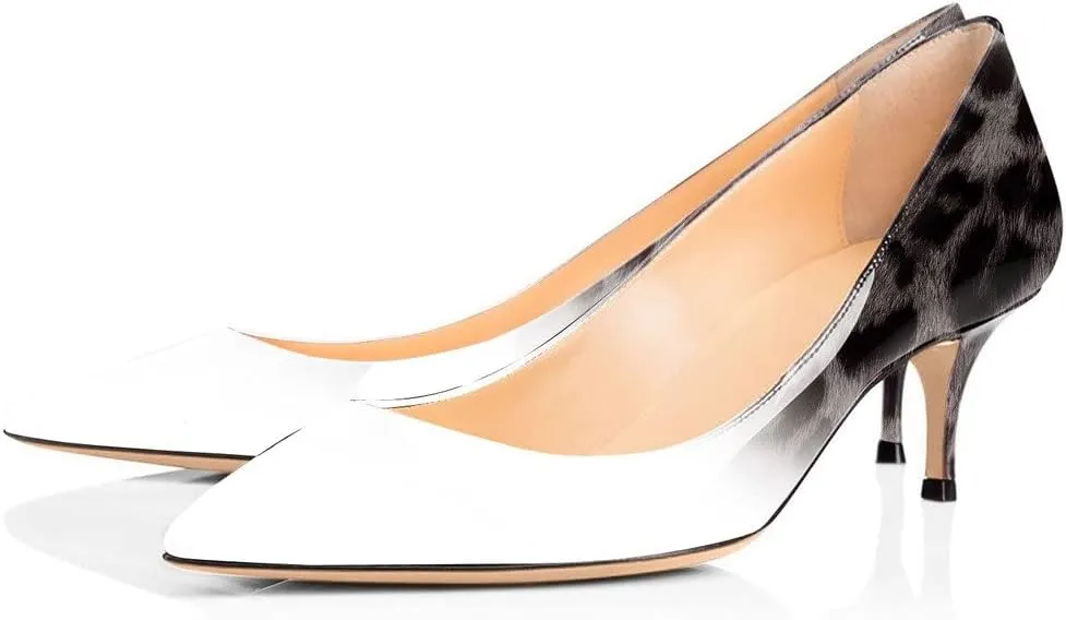 Eldof Women Kitten Heels Pumps | Pointed Toe Stiletto | 6.5cm Classic Court Shoes