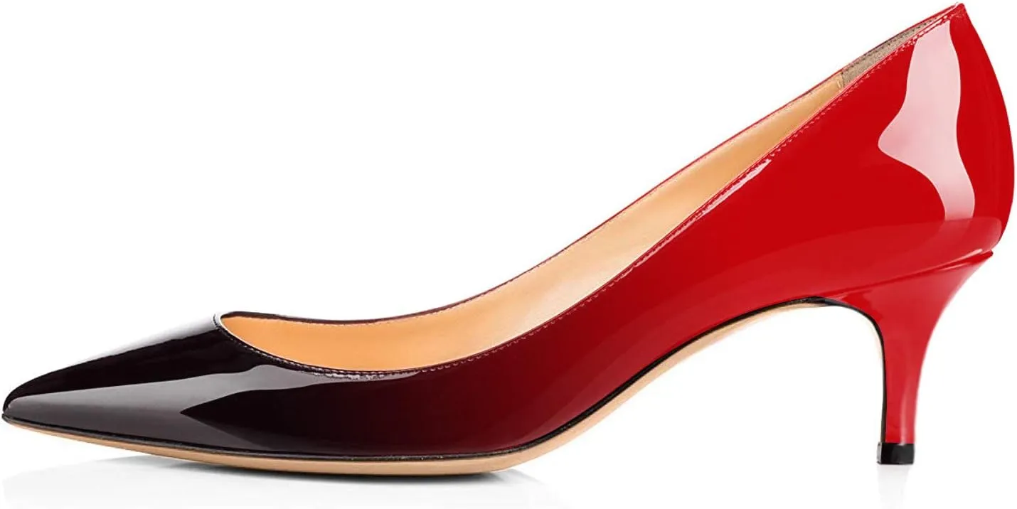 Eldof Women Kitten Heels Pumps | Pointed Toe Stiletto | 6.5cm Classic Court Shoes