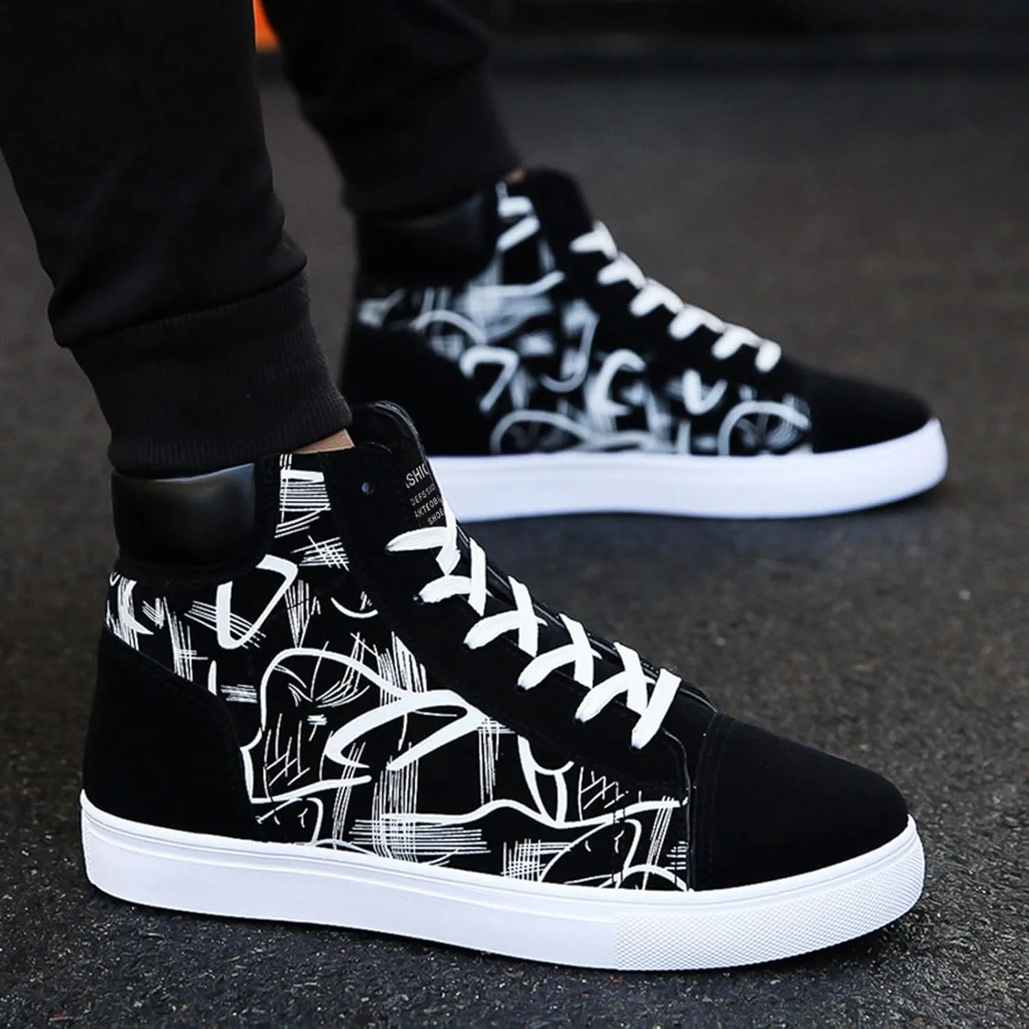 Fashion Platform Sneakers for Women 2023 Comfy Slip On Shoes for Women Black Sneakers for Women Fashion High Top Sneakers for Women Ankle Support Zapatos Comodos De Mujer Suaves