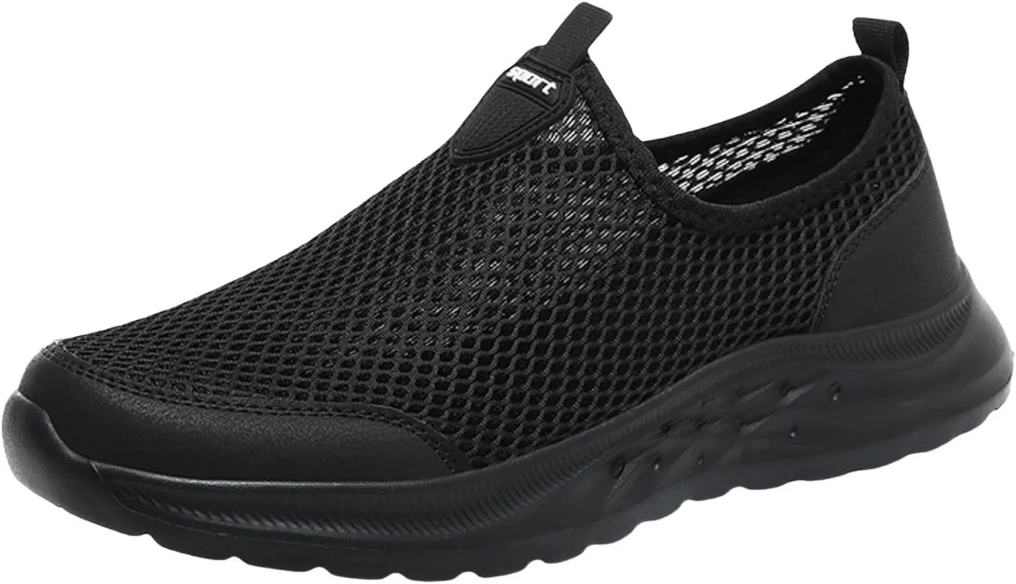 Fashion Summer Men Breathable Mesh Shallow Lace Up Casual Shoes Sneaker Odor Eliminator for Men's Sneaker (Black, 10)
