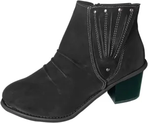 Gibobby Ankle Booties for Women Low Heel,Western Fringe Chunky Pointy Toe Boots Tassel Stacked Heel Suede Ankle Boots