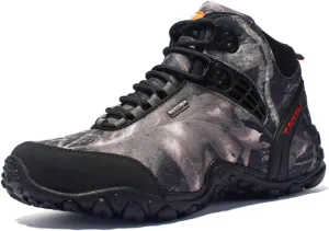 GrVpM Men's Camouflage Military Boots,Net Yarn Cotton Lining Tactical Shoes Outdoor Leisure Off-Road Hiking Combat Boots,Grey- 44/UK 9.5/US 10