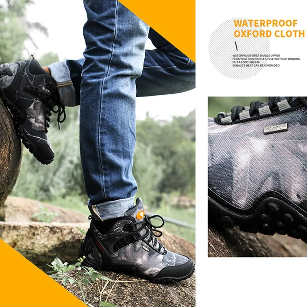 GrVpM Men's Camouflage Military Boots,Net Yarn Cotton Lining Tactical Shoes Outdoor Leisure Off-Road Hiking Combat Boots,Grey- 44/UK 9.5/US 10