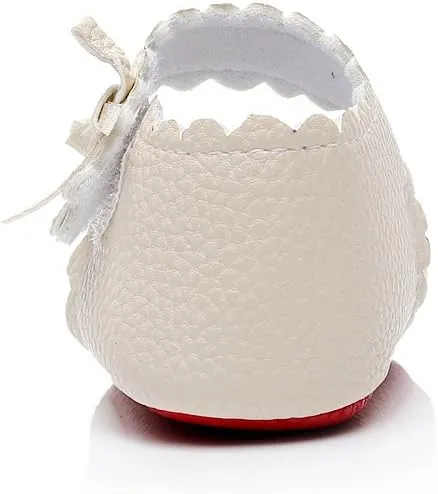 HONGTEYA Baby Girls Ballet Dress Shoes - Mary Jane Soft Sole Sidebow Toddler Moccasins