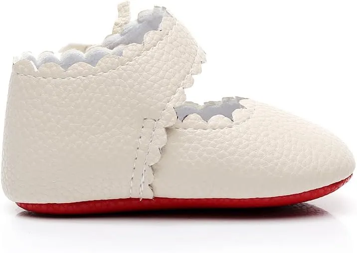 HONGTEYA Baby Girls Ballet Dress Shoes - Mary Jane Soft Sole Sidebow Toddler Moccasins