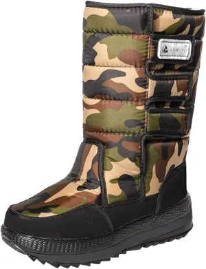 Insulated Snow Shoes for Men Non-Slip Womens Winter Plush Lined Knee High Boots Women