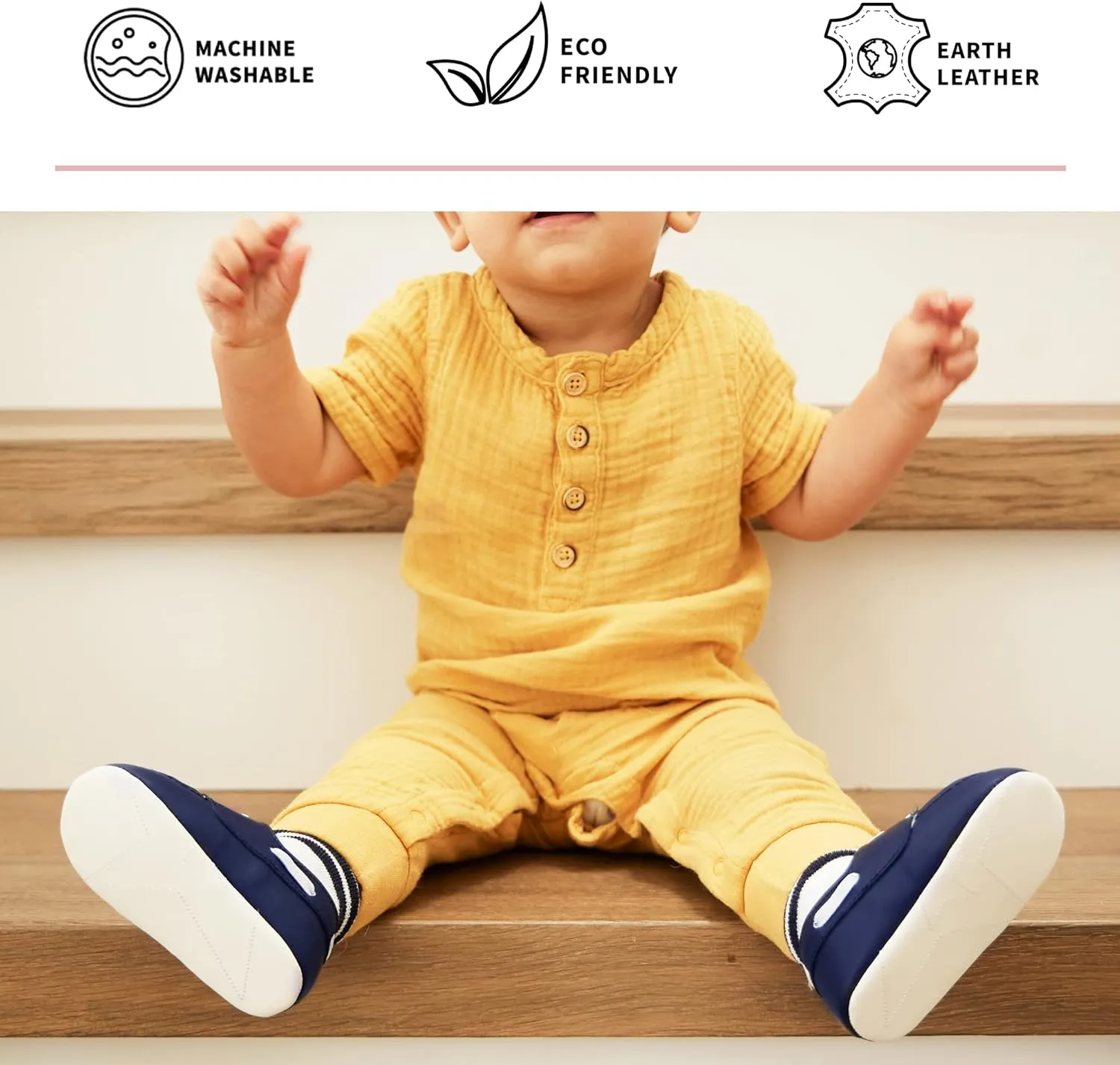 JuJuBe Boat Shoes for Babies & Infants - Machine Washable Vegan Leather Nautical Slip-Ons
