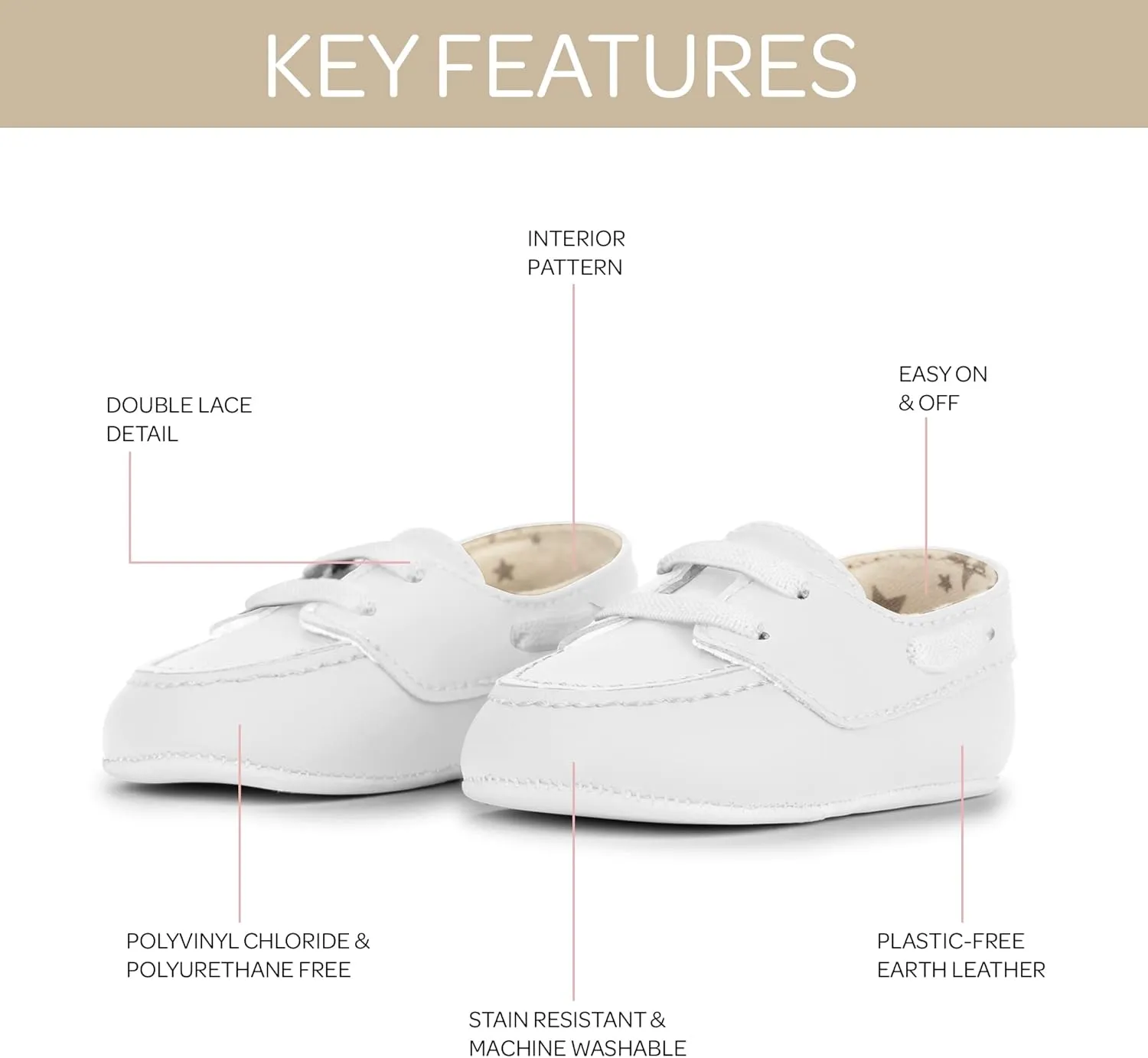 JuJuBe Boat Shoes for Babies & Infants - Machine Washable Vegan Leather Nautical Slip-Ons