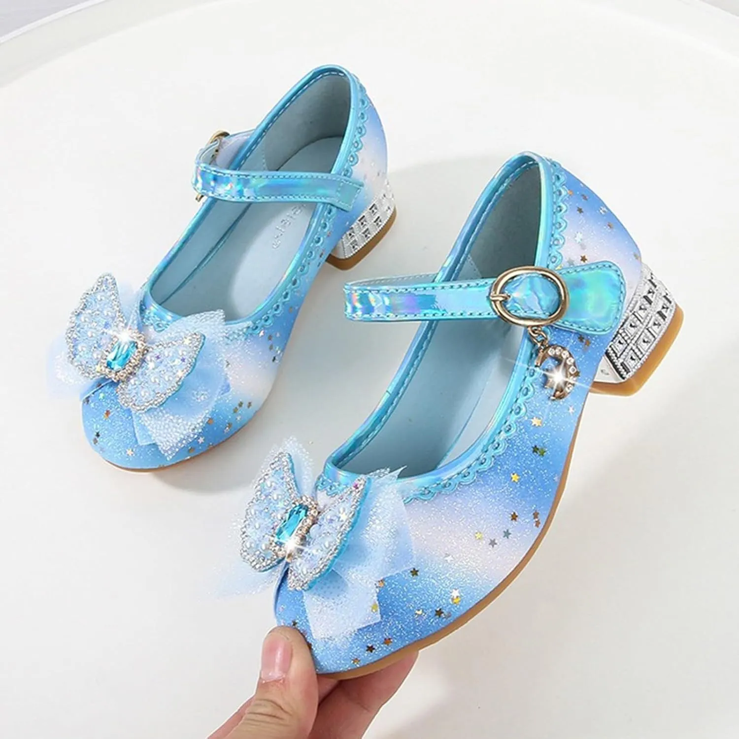 Kids Summer Shoes Girls Sandals Closed Toe Heels Wedding Party Shoes Sequins Bow For Toddler Girl Toddler Shoes