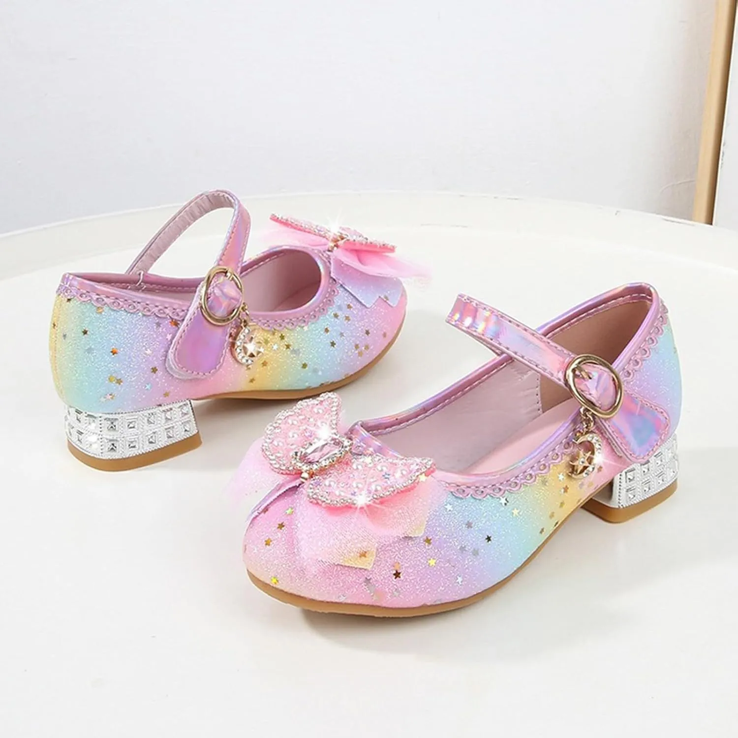 Kids Summer Shoes Girls Sandals Closed Toe Heels Wedding Party Shoes Sequins Bow For Toddler Girl Toddler Shoes