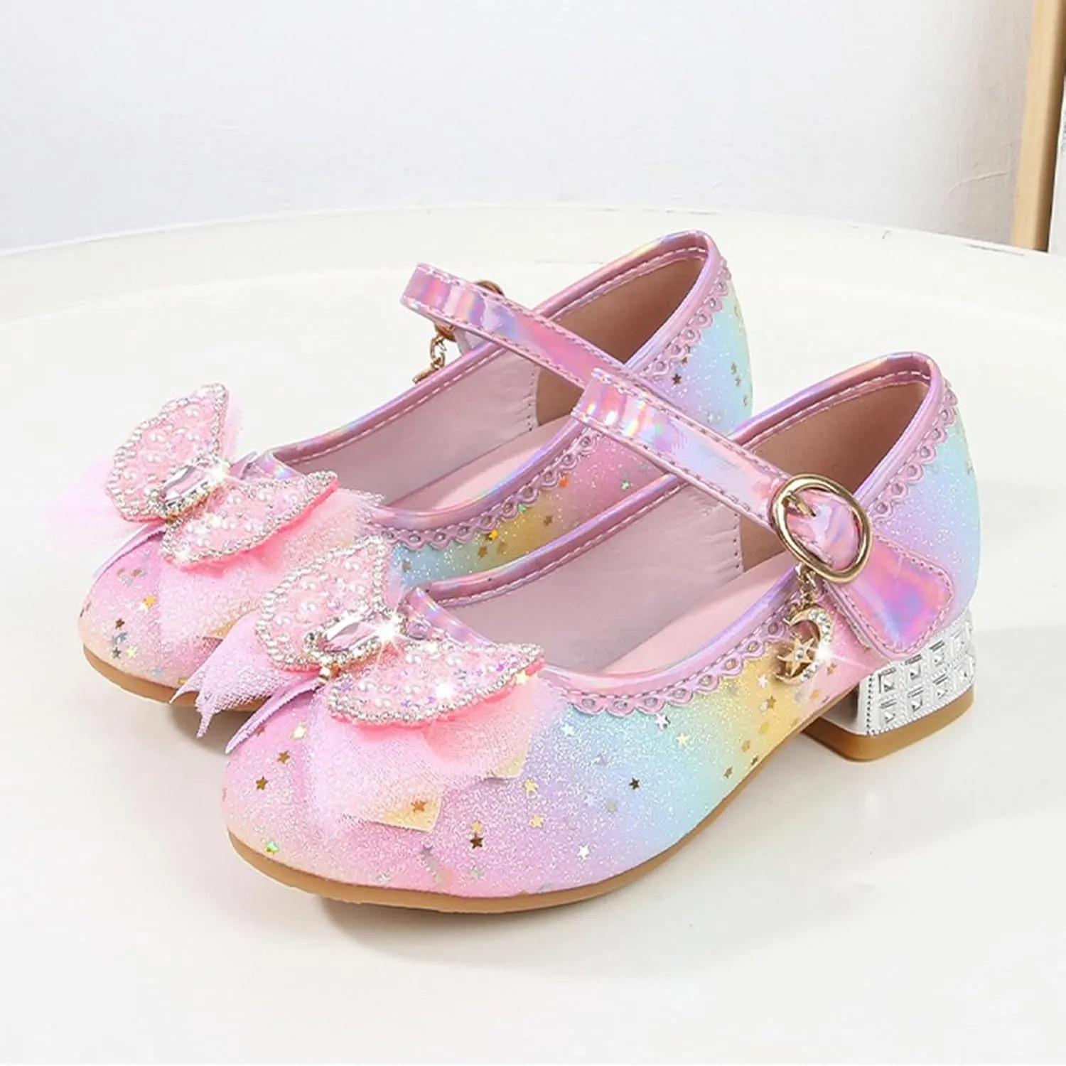 Kids Summer Shoes Girls Sandals Closed Toe Heels Wedding Party Shoes Sequins Bow For Toddler Girl Toddler Shoes
