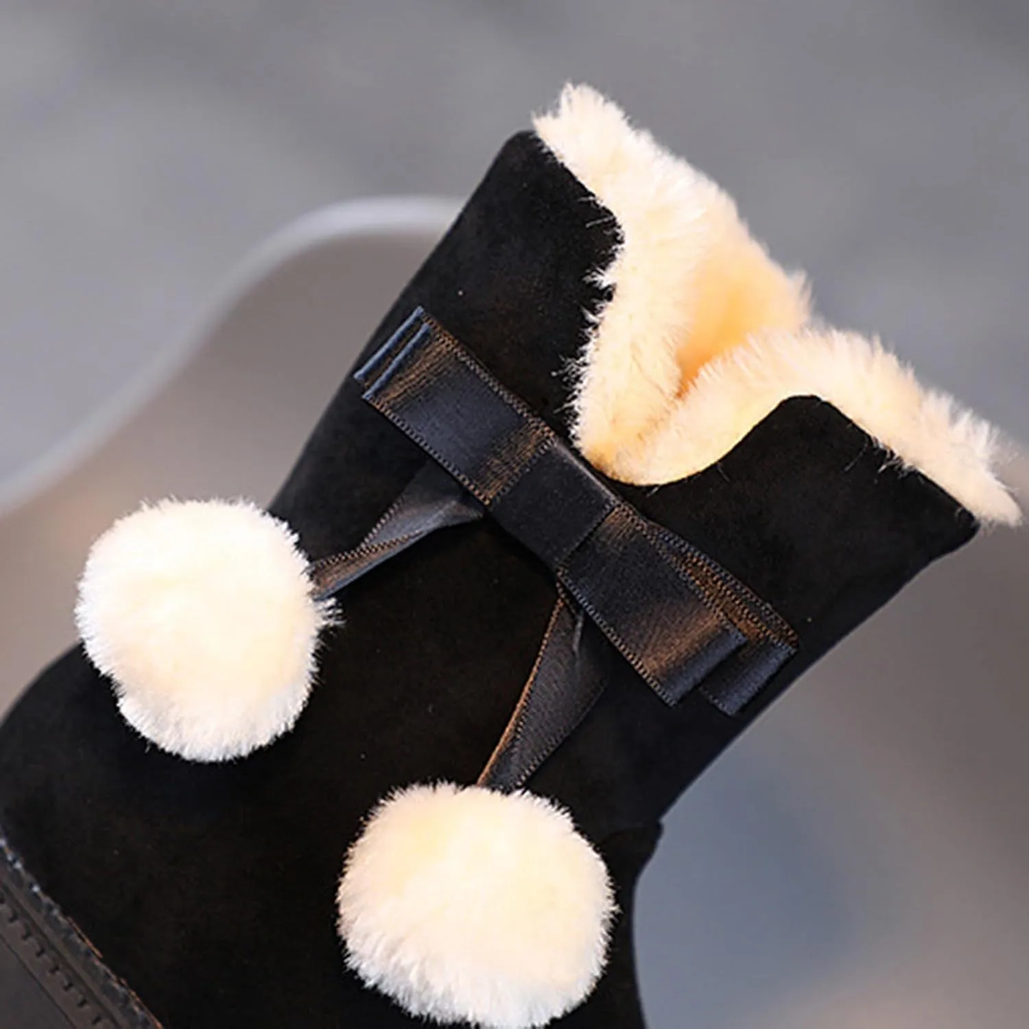 Kids Winter Boots Girls Boots Kids Winter Faux Fur Warm Snow Ankle Boots Non Slip Warm Comfortable Cute Walking Shoes
