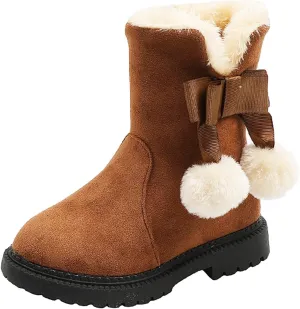 Kids Winter Boots Girls Boots Kids Winter Faux Fur Warm Snow Ankle Boots Non Slip Warm Comfortable Cute Walking Shoes