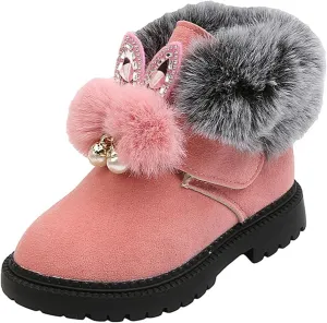 Kids Winter Boots Snow Boots for Girls Warm Winter Ankle Boots Cozy Fuzzy Non-Slip Comfortable Fashion Outdoor Boots