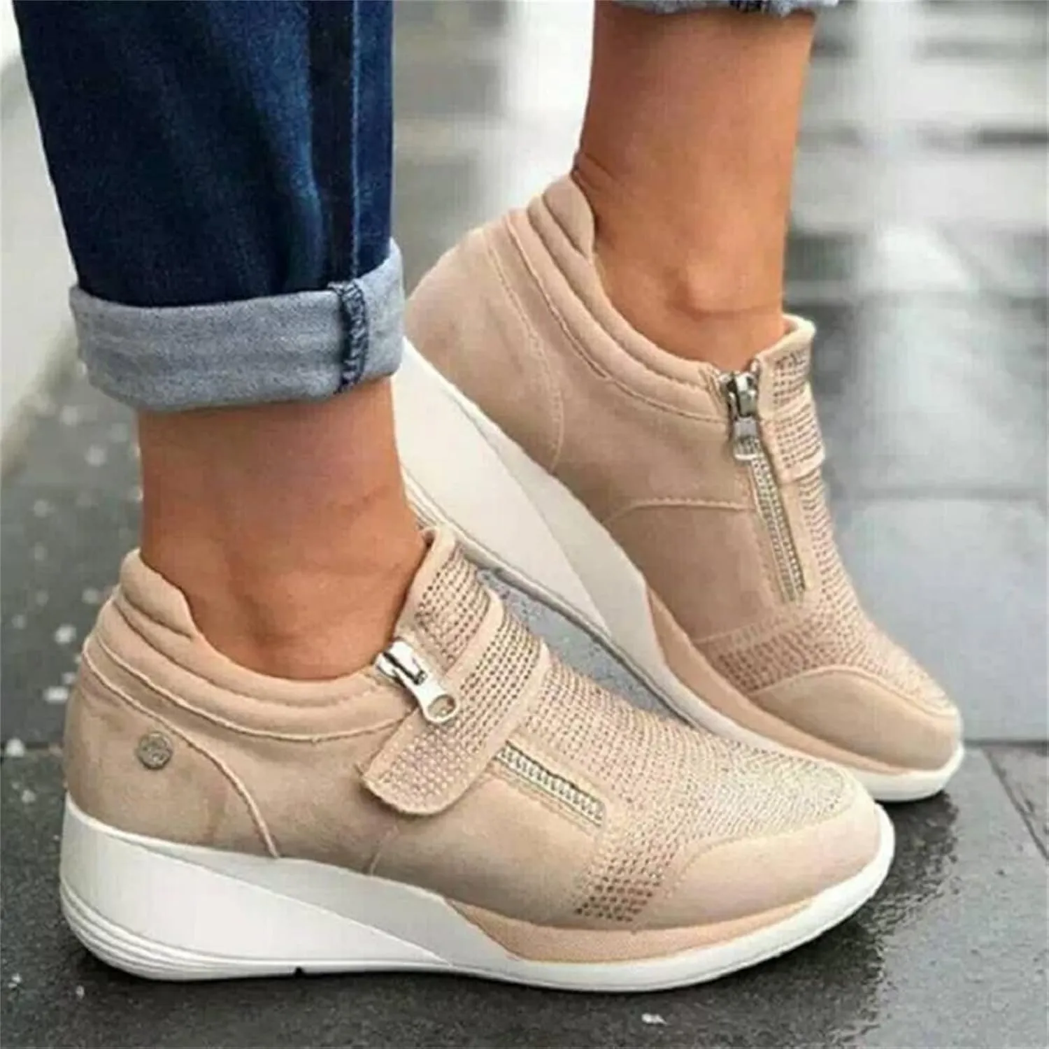 Ladmiple Shoes For Women Sneakers Slip Ons Fashion Dressy Casual Summer Comfortable Non Slip Walking Platform Gym Shoes