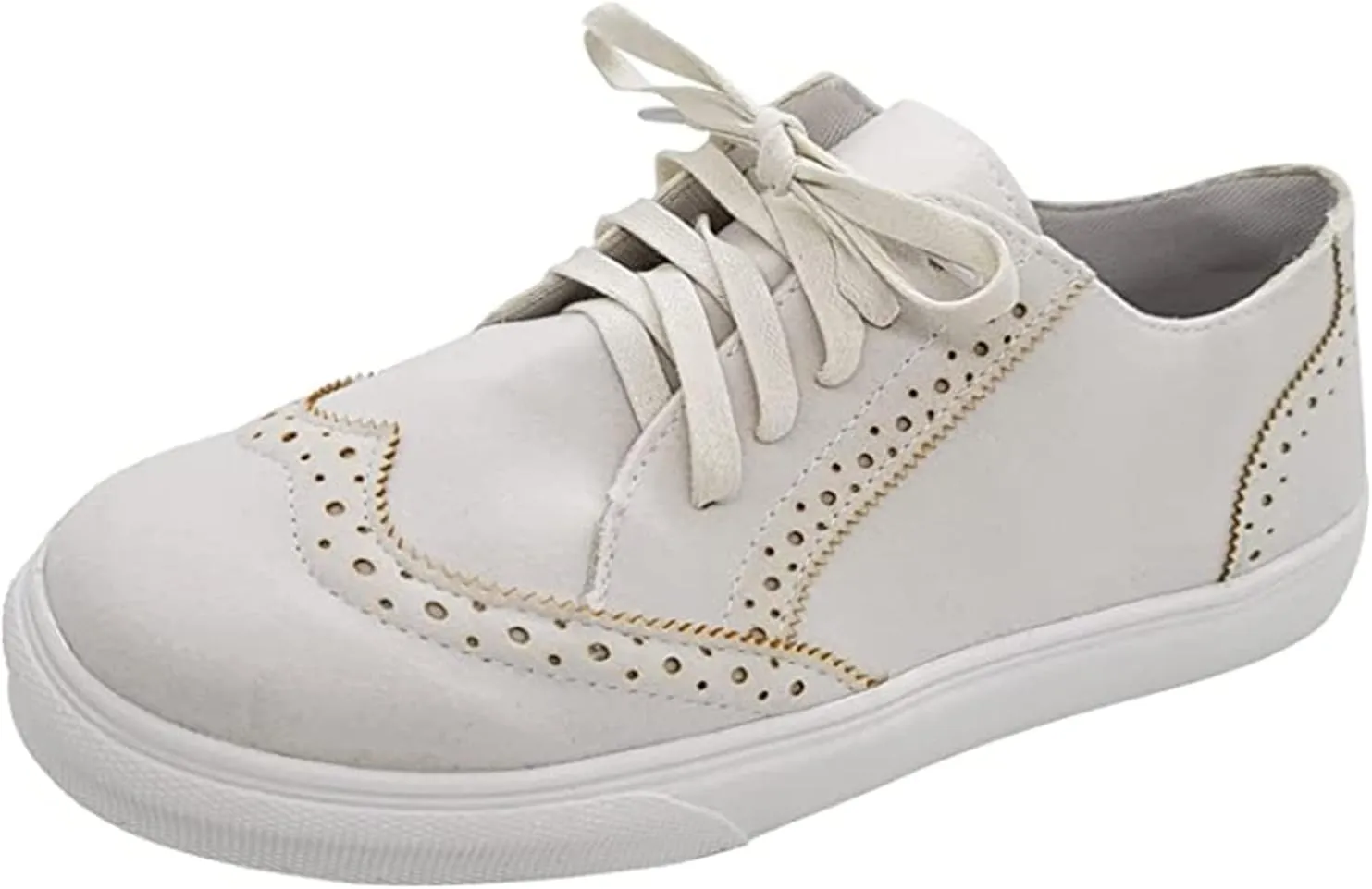 Ladmiple Sneakers For Women Slip On Wide Width Lace Up Fashion Dressy Casual Summer Canvas Walking Shoes Flats Loafers