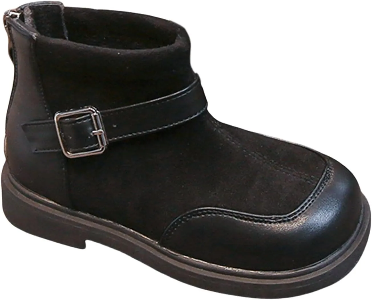 Leather Booties Boys Girls Kids Side Zipper Low Heel aterproof Shoes Sole Non Slip Comfy Fashion Ankle Snow Boots
