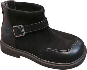 Leather Booties Boys Girls Kids Side Zipper Low Heel aterproof Shoes Sole Non Slip Comfy Fashion Ankle Snow Boots
