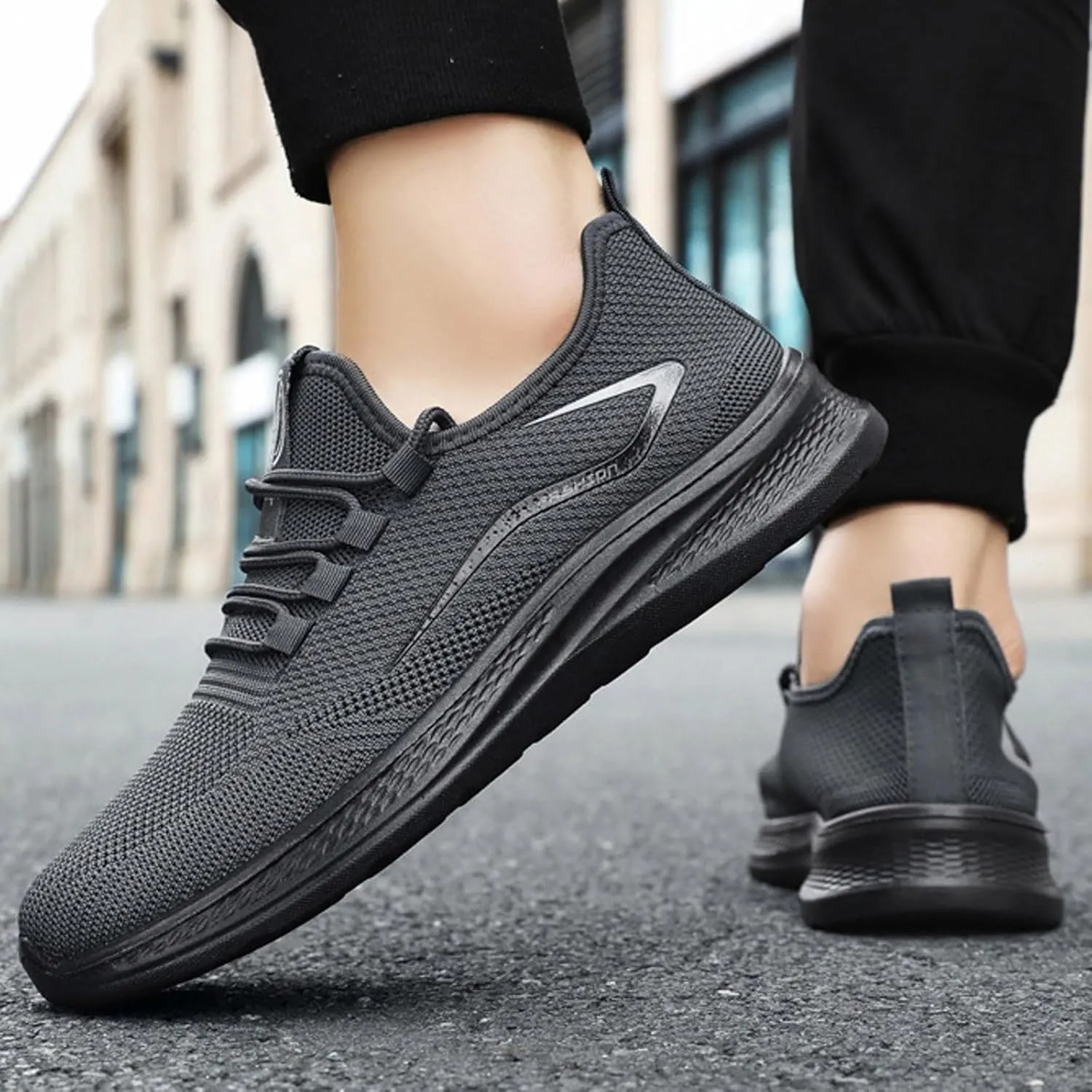 Lightweight Arch Support Sneakers for Men Lace Up Comfortable Light-Weight Shoe Arch Support Plantar Fasciitis