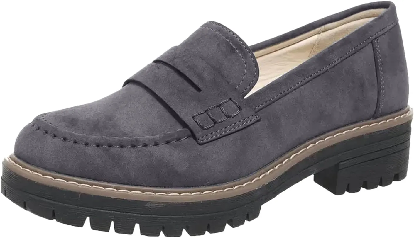 Loafers for Women 2025, Womens Loafers Comfortable Dressy Platform Chunky Penny Loafer Lug Sole Suede Loafers Slip on Work Office Business Casual Dress Shoes Ladies Loafers