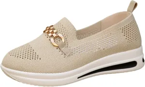 Loafers for Women Trendy Mesh Knit Walking Shoes Sock Sneakers Lightweight Comfy Breathable Casual Pull-on Daily Shoe