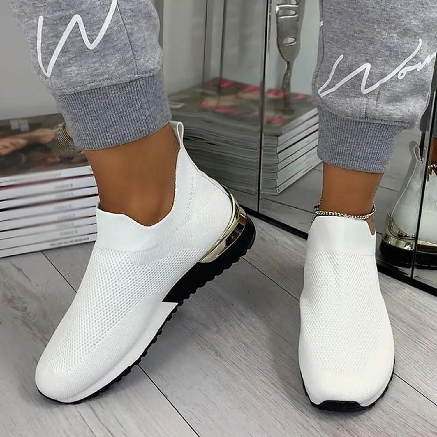 Low-Top Slip Ons Women's Fashion Sneakers Casual Mens Tennis Shoes Food Service Dressy Casual Shoes White Platform Sneakers Brown Tennis Shoe White Loafers